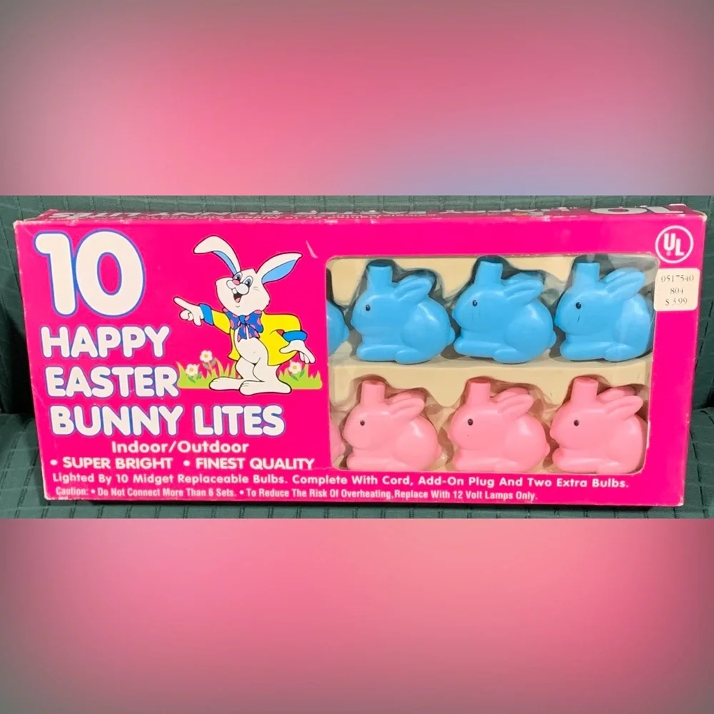 Happy Easter Bunny Lites - Blue and Pink